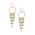 Emerald fringe circle earrings with a gradient of green color from dark to light