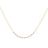 Gold chain necklace with ten ruby beads 