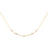 14K Gold necklace with small gray diamond beads on a white background