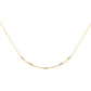 14K Gold necklace with small gray diamond beads on a white background