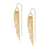 A pair of gold-filled chain earrings with keshi pearls, featuring a textured pattern and fringe design.
