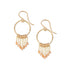 A pair of petite gold fringe earrings embellished with tiny faceted sunstone gemstones.