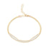 A mixed metal bracelet with a patterned chain of 14K gold-fill and sterling silver, shown in a laid-out configuration against a white background.