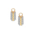 A pair of mixed metal fringe design post earrings with a gold-fill and oxidized sterling silver finish