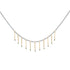 Mixed metal gold-fill fringe necklace with emerald bead drops 