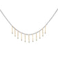 Mixed metal gold-fill fringe necklace with emerald bead drops 