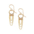 Gold chain earrings on a white background