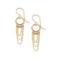 Gold chain earrings on a white background