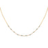 The Alexis Blue 16-inch 14K gold-fill bar and link chain necklace featuring faceted blue tourmaline gemstones and a 2-inch extender, shown on a white background.
