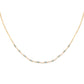 The Alexis Blue 16-inch 14K gold-fill bar and link chain necklace featuring faceted blue tourmaline gemstones and a 2-inch extender, shown on a white background.